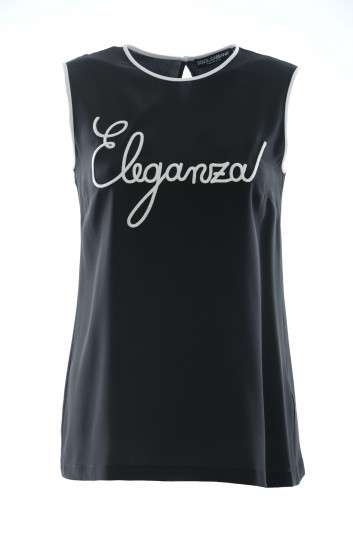 Dolce & Gabbana Camiseta "Eleganza" sin Mangas Mujer - F73Y0Z G7TWT