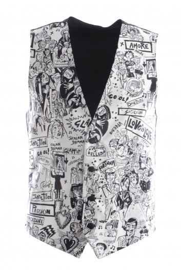 Dolce & Gabbana Men Graffiti Printed Waistcoat - G700PT HS12F
