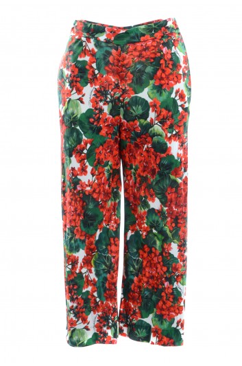Dolce & Gabbana Women Wide Flowers Trouser - FTBBCT FSGOW