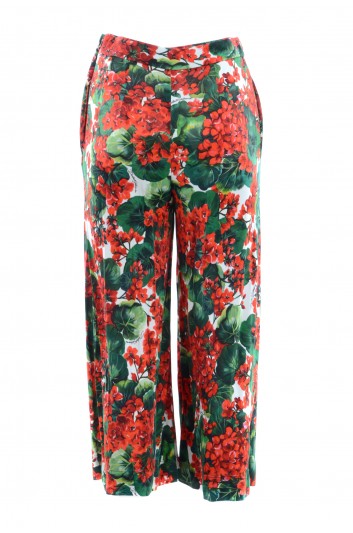 Dolce & Gabbana Women Wide Flowers Trouser - FTBBCT FSGOW