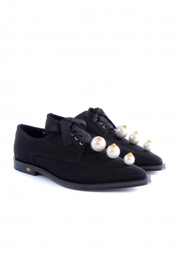 Dolce & Gabbana Women Pearls Laced Shoe - CN0082 AW029