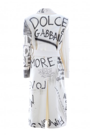 Dolce & Gabbana Abrigo Largo Graffiti Cinturón Mujer - F0Y64T GDABF