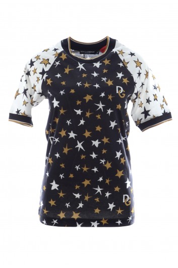 Dolce & Gabbana Camiseta Estrellas Manga Corta Mujer - F8L75T FI7F4