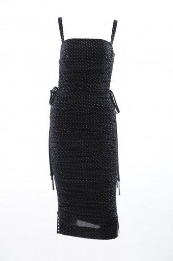 Dolce & Gabbana Vestido Largo Tirantes Topos Mujer - F69Q4T FSASB