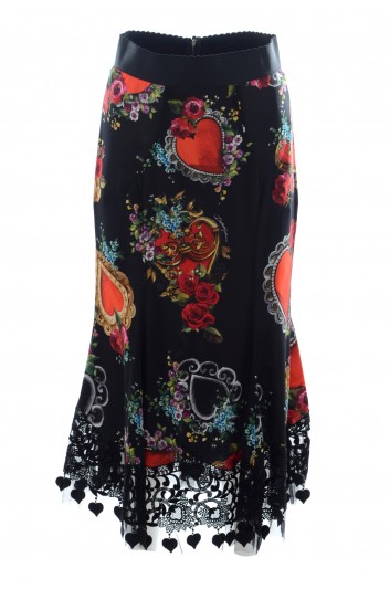 Dolce & Gabbana Women Long Hearts Skirt - F4BD0T FSAYM