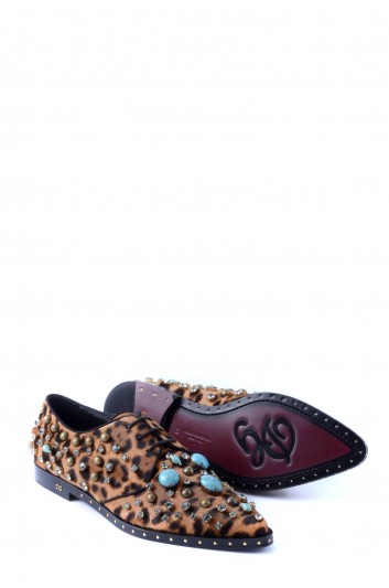 Dolce & Gabbana Women Animal Print Applications Laced Shoe - CN0077 AW039