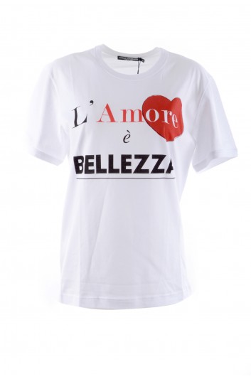 Dolce & Gabbana Camiseta "L'Amore È Bellezza" Mujer - F8K24T FH7MN