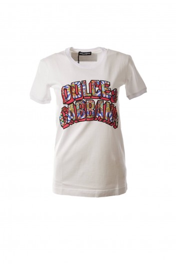 Dolce & Gabbana Camiseta Decorada Manga Corta Mujer - F8K74Z G7SAR