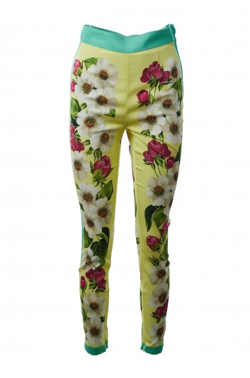 Dolce & Gabbana Women Flowers Silk Trouser - FTBJQT GDS74