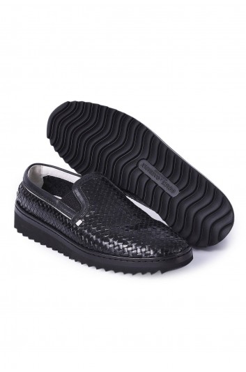 Dolce & Gabbana Men Braided Leather Slippers - A50078 AB593