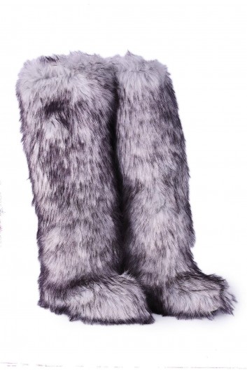 Dolce & Gabbana Men High Fake Wolf Fur Sneaker Boots - CS2094 AD969