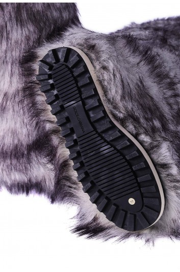Dolce & Gabbana Men High Fake Wolf Fur Sneaker Boots - CS2094 AD969