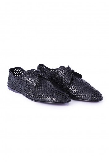 Dolce & Gabbana Men Braided Leather Laced Shoe - A10400 AZ870