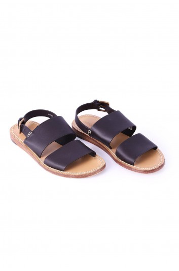 Dolce & Gabbana Men Leather Straps Closed Black Sandals - A80224 AV385