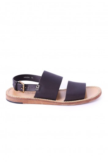 Dolce & Gabbana Men Leather Straps Closed Black Sandals - A80224 AV385