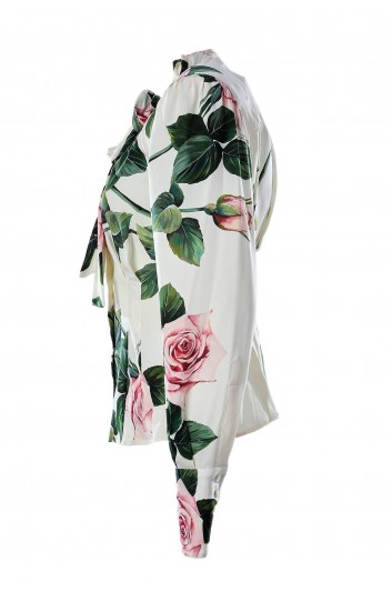 Dolce & Gabbana Blusa Manga Larga Rosas Lazo Mujer - F5L51T FSAZD